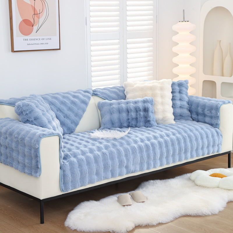 Housse de canapé antidérapante en peluche