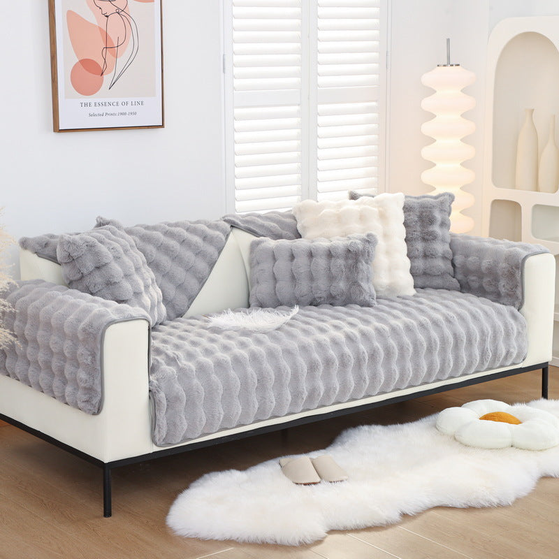 Housse de canapé antidérapante en peluche