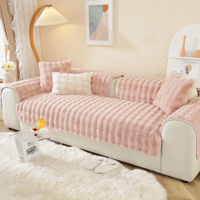 Housse de canapé antidérapante en peluche