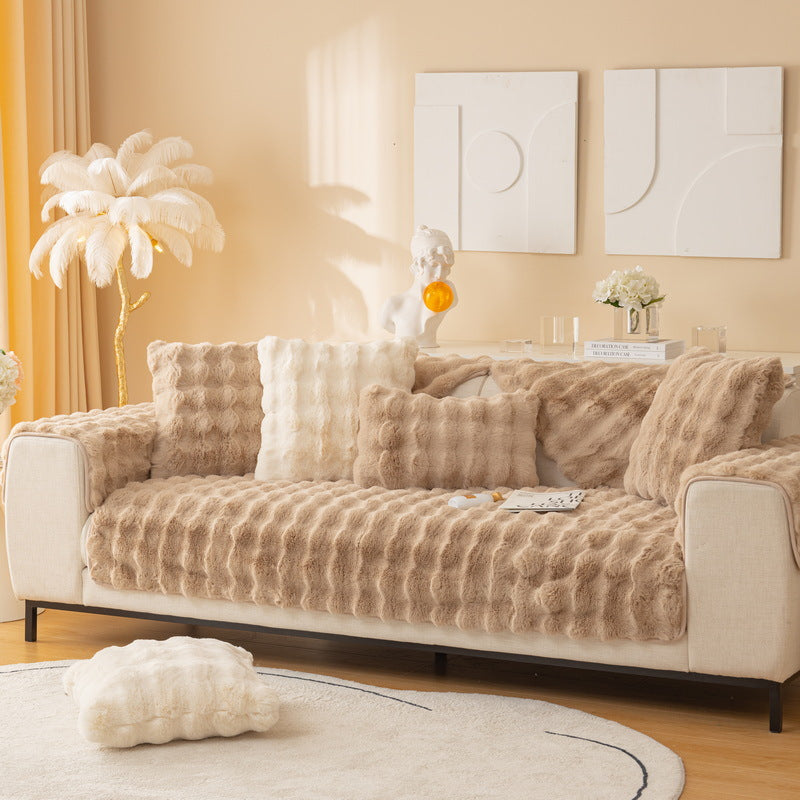 Housse de canapé antidérapante en peluche