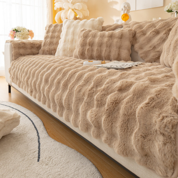 Housse de canapé antidérapante en peluche
