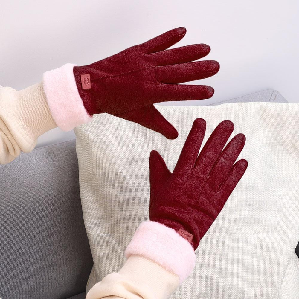 Gants chauds en fourrure pour femmes - Qualité Prémium