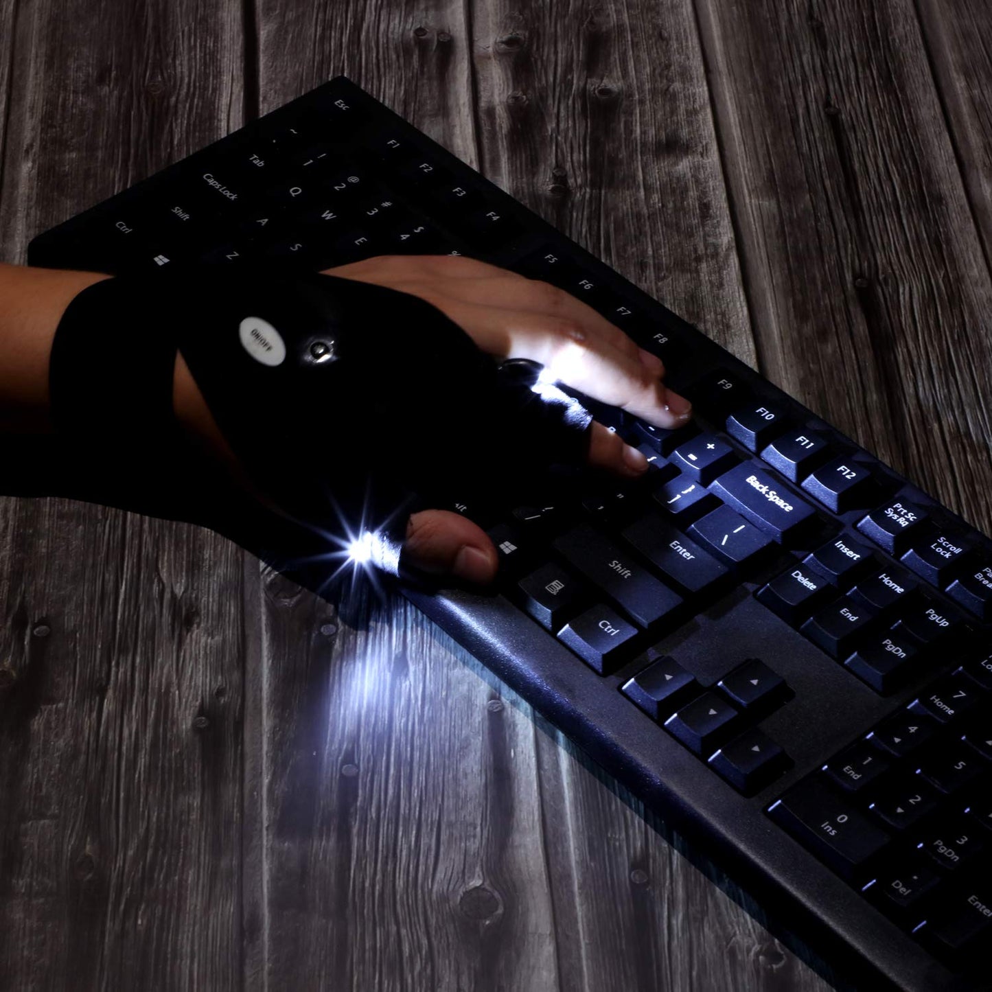 Gants LED avec lampes étanches