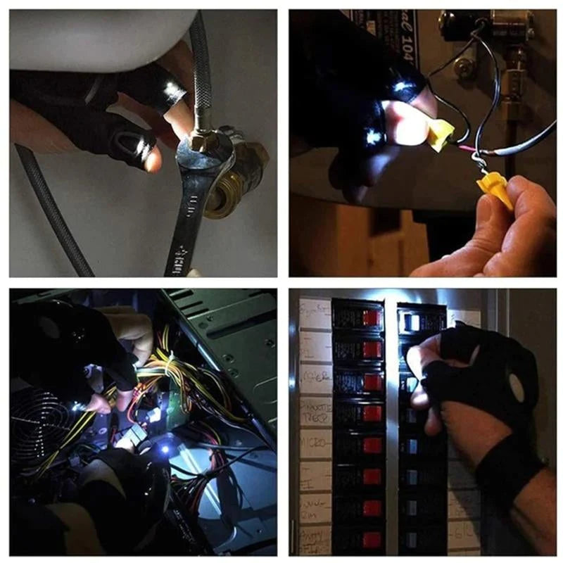 Gants LED avec lampes étanches