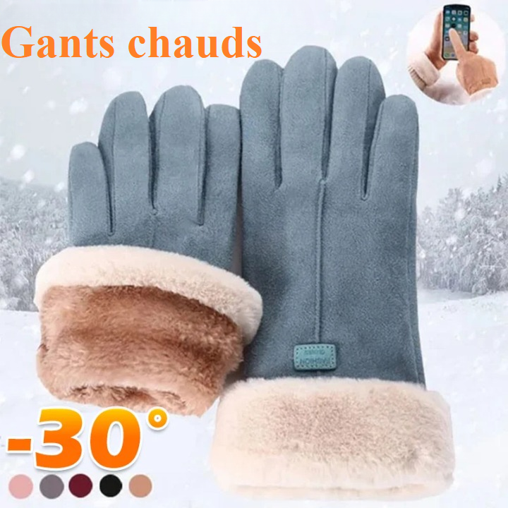 Gants chauds en fourrure pour femmes - Qualité Prémium