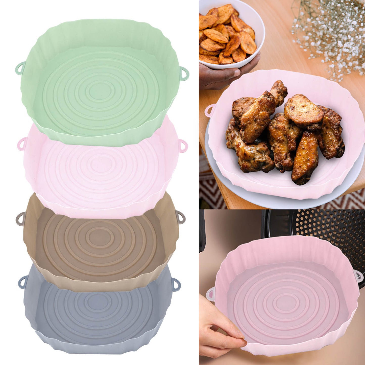 Mir réutilisable en silicone jetable pour friteuse à air
