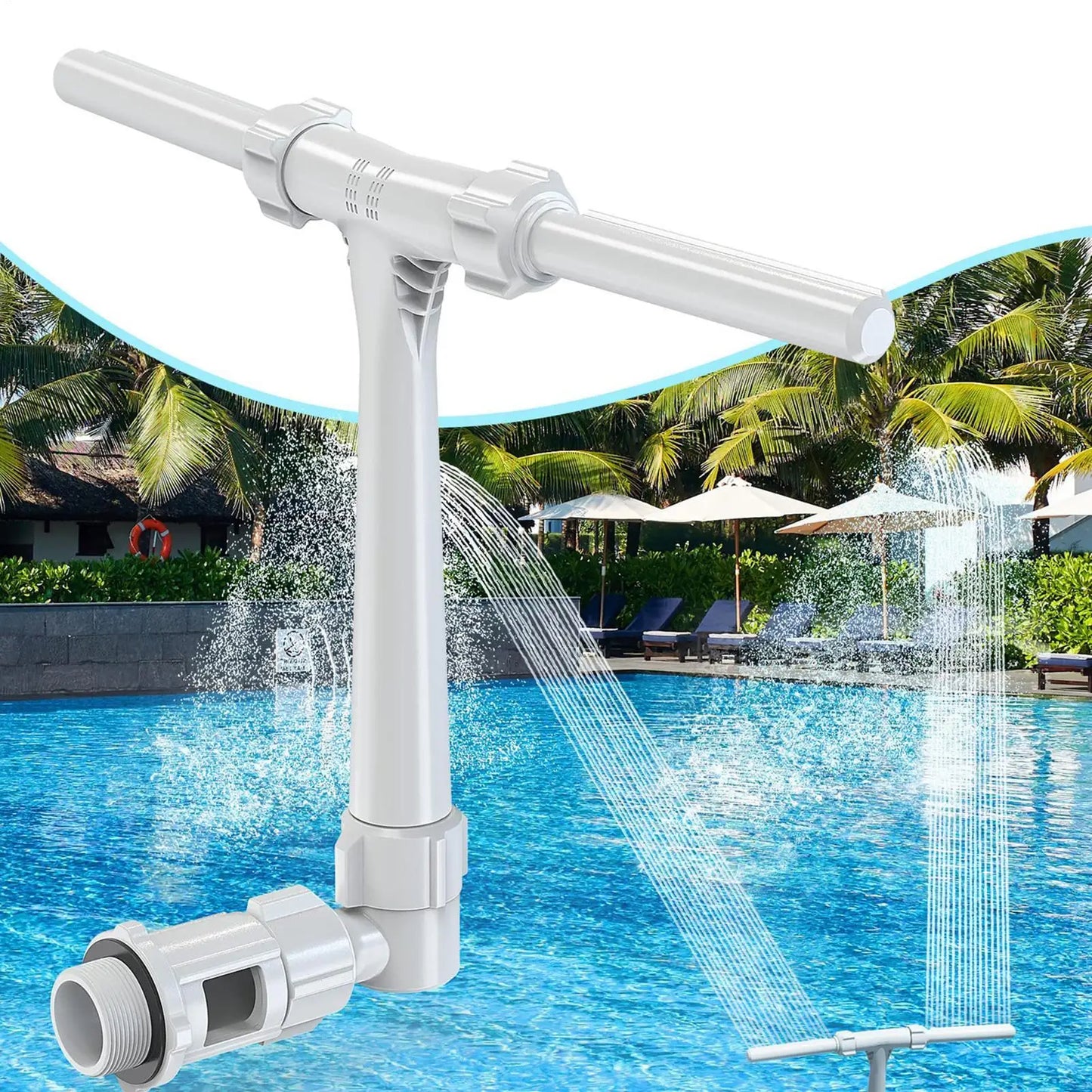 LumiPlouf™ – Fontaine Solaire à LED pour Piscine.