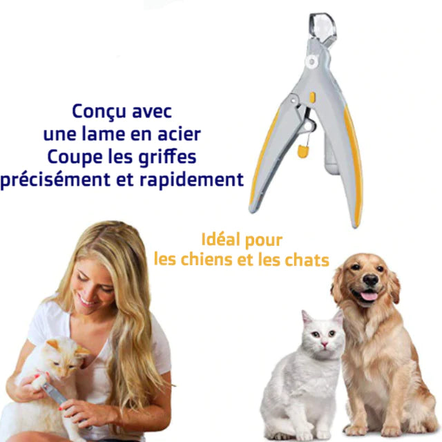 Coupe-ongles pour animaux de compagnie avec lumière LED