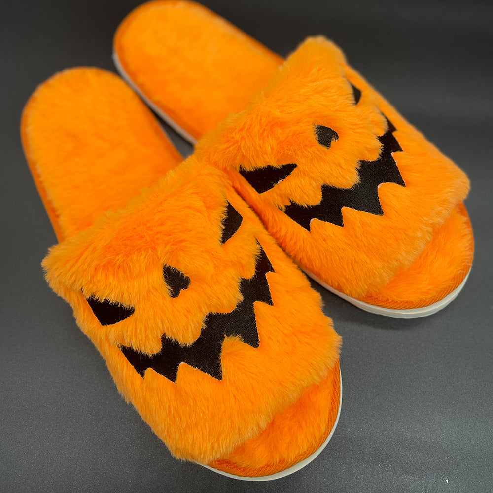 Pantoufles d'Halloween en Forme de Citrouille