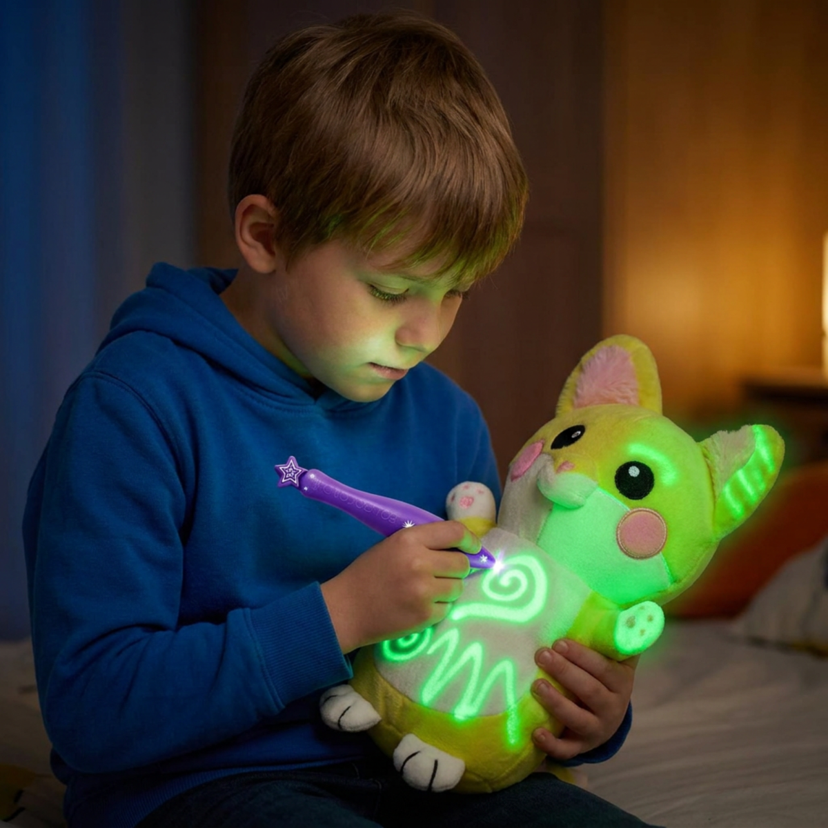 Peluche Magique LumiDessin™ — Toutou Lumineux Interactif pour Enfants