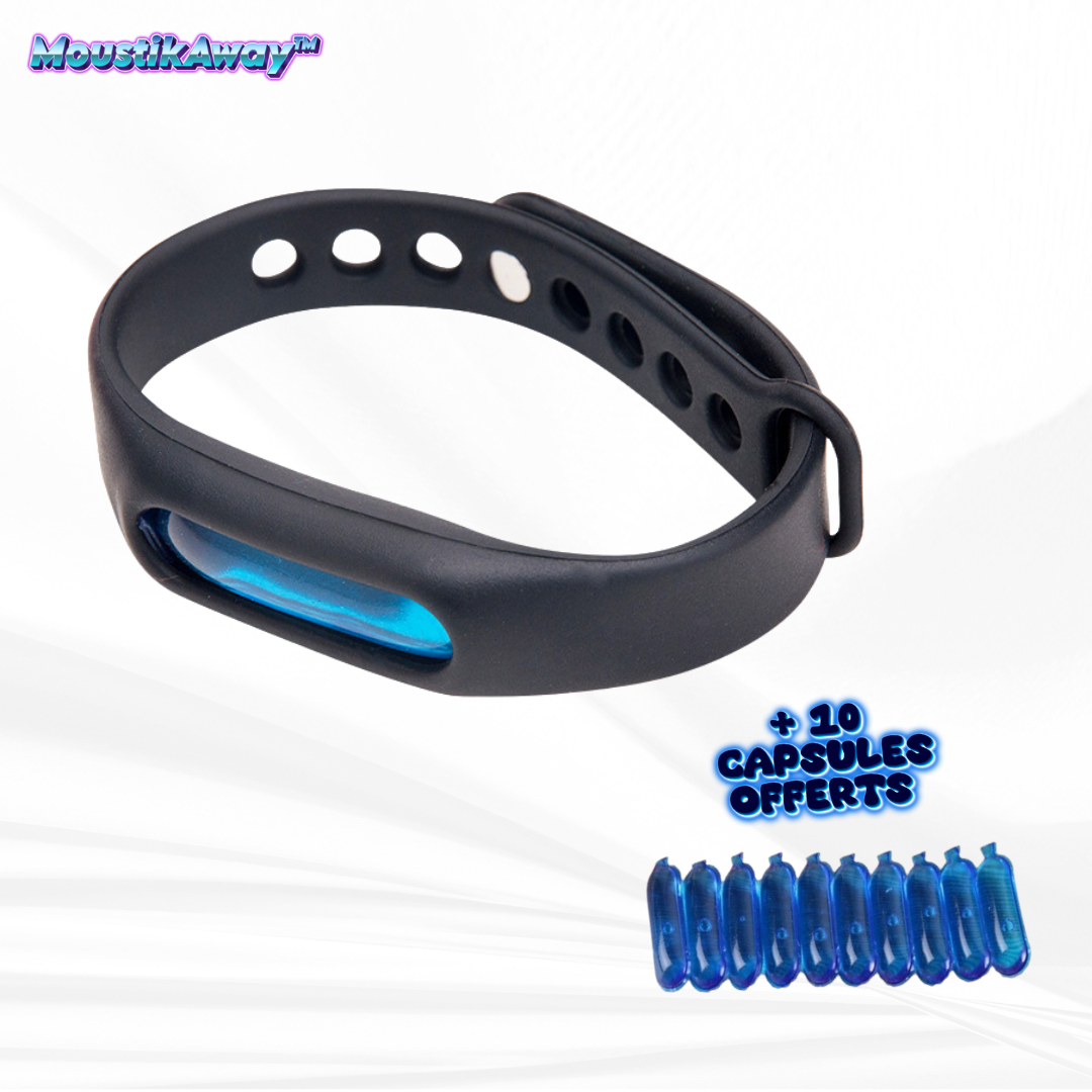 MoustikAway™ Bracelet Anti-Moustiques avec 10 Capsules Gratuites