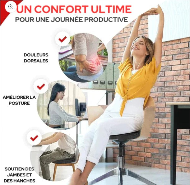 Coussin de siège orthopédique et coussins de soutien arrière et lombaire  oreiller pour chaise de bureau siège d'auto en mousse à mémoire de forme  (,)