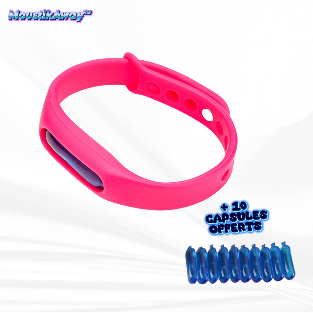MoustikAway™ Bracelet Anti-Moustiques avec 10 Capsules Gratuites