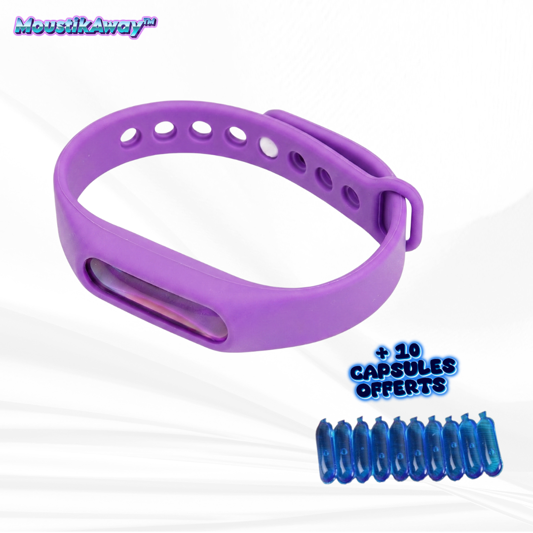 MoustikAway™ Bracelet Anti-Moustiques avec 10 Capsules Gratuites