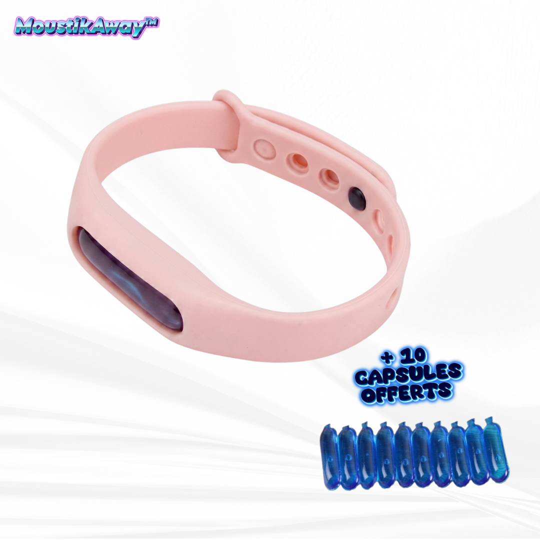MoustikAway™ Bracelet Anti-Moustiques avec 10 Capsules Gratuites