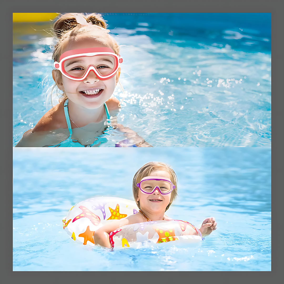 Lunettes de natation  étanches et anti-buée à grand cadre HD