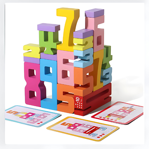 EIHI 27 Pièces Blocs Numériques Sensoriels Montessori En Bois - Apprentissage Calcul