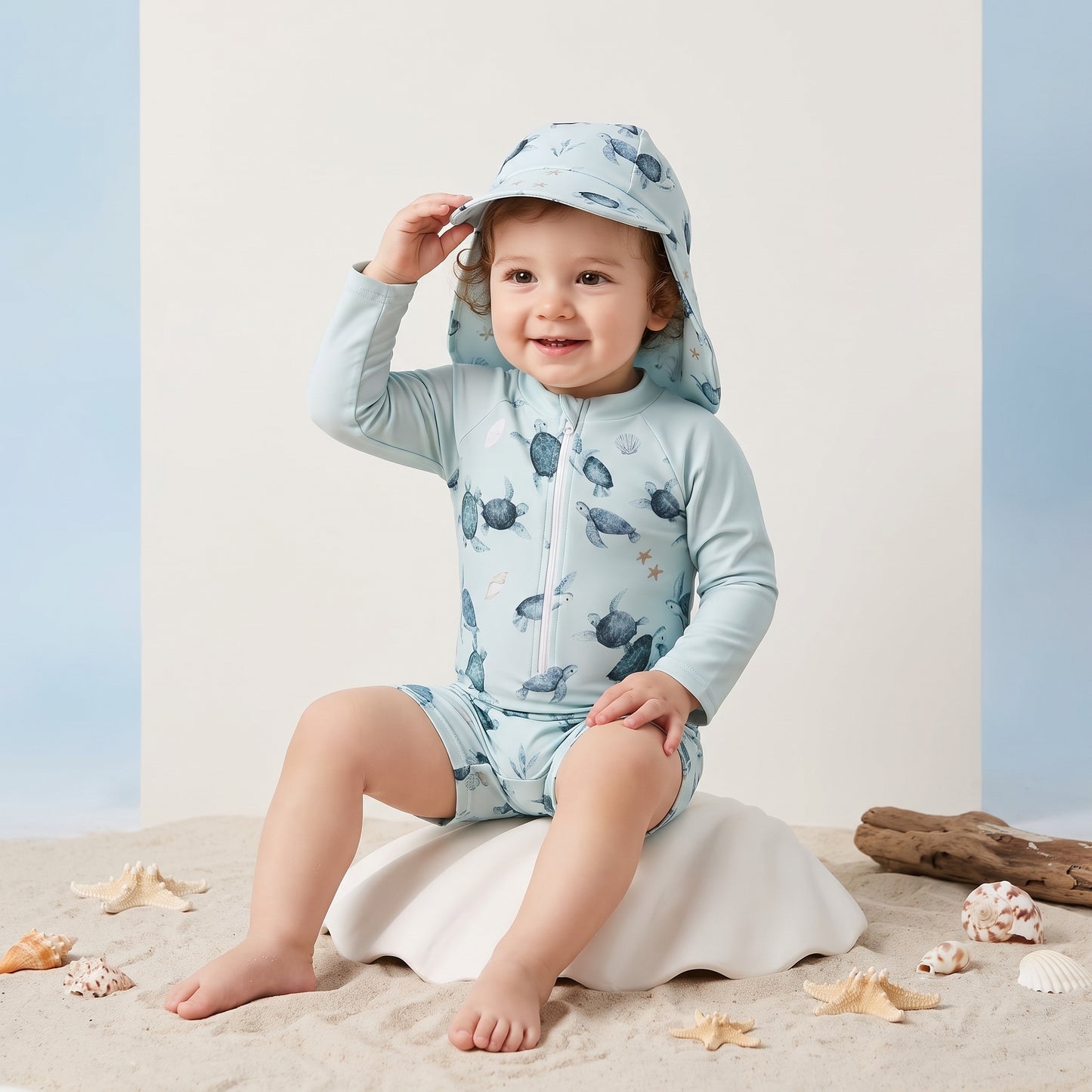 PetitMarée Soléo™ | Ensemble de baignade couvrant avec bonnet