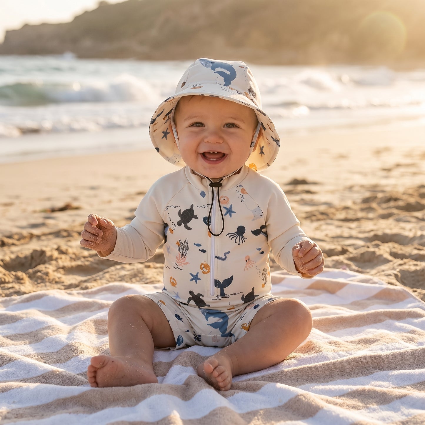 PetitMarée Soléo™ | Ensemble de baignade couvrant avec bonnet