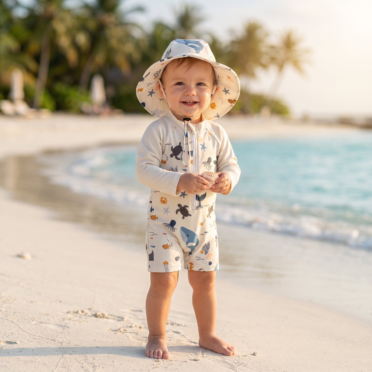 PetitMarée Soléo™ | Ensemble de baignade couvrant avec bonnet