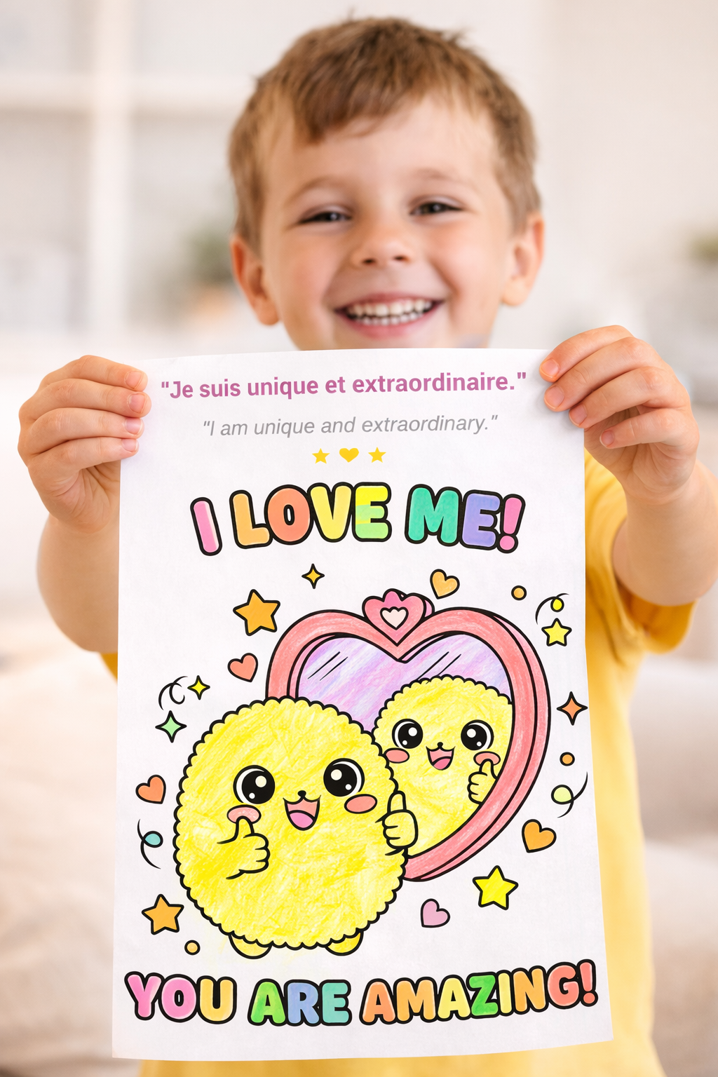 Livre Bilingue de Coloriage Enfant : Apprendre à s’aimer en s’amusant