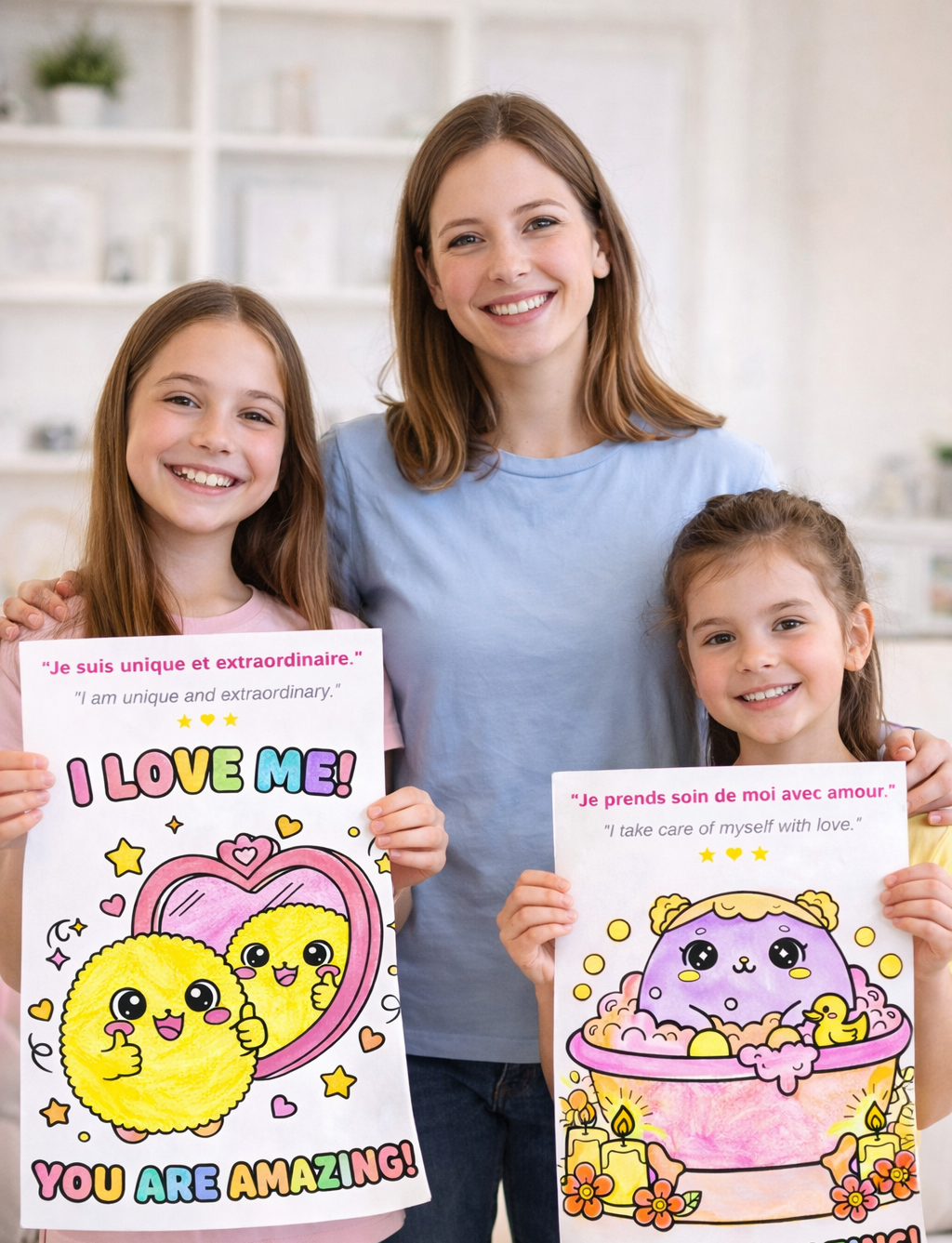 Livre Bilingue de Coloriage Enfant : Apprendre à s’aimer en s’amusant
