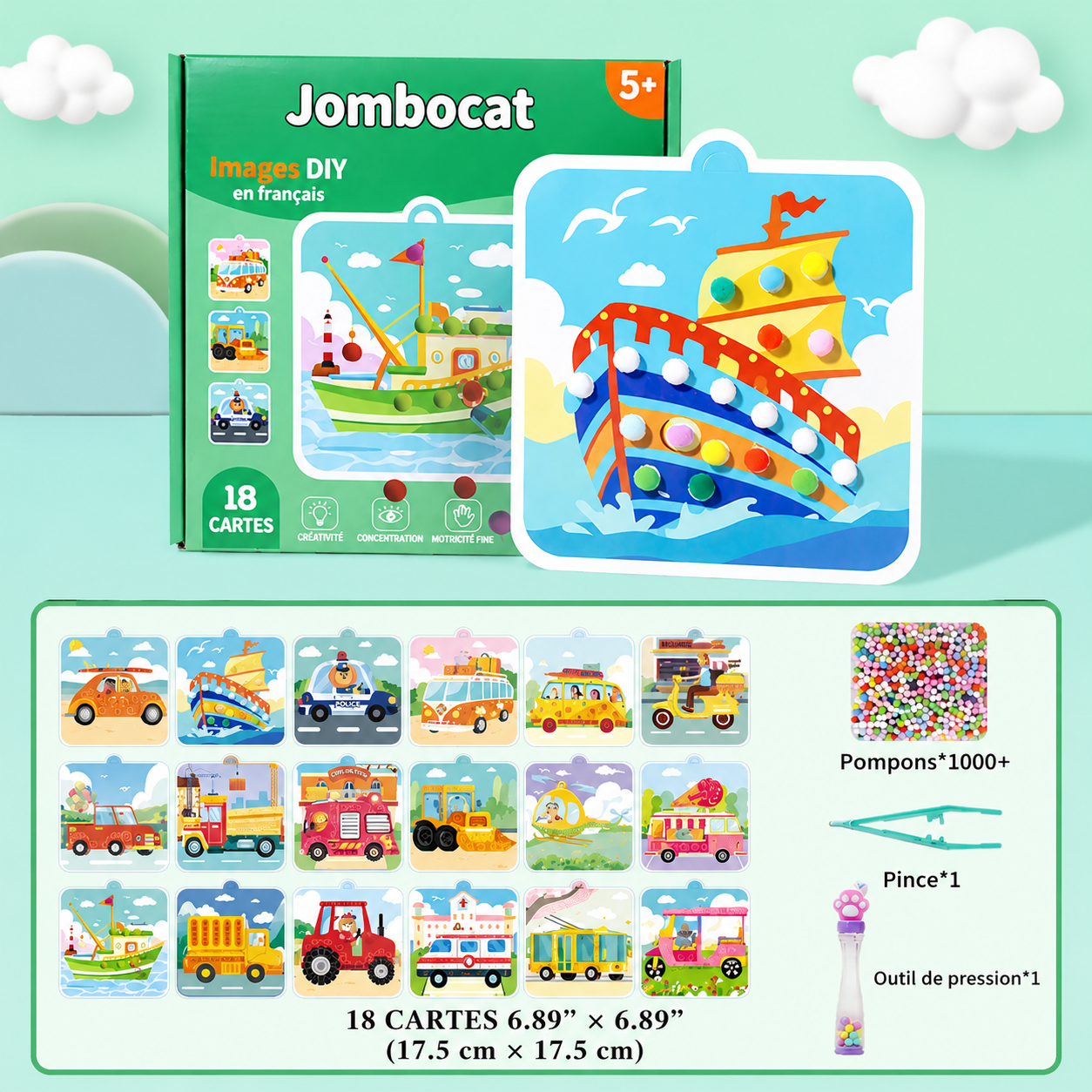 PomCréa™ — Kit Créatif 3D en Pompons