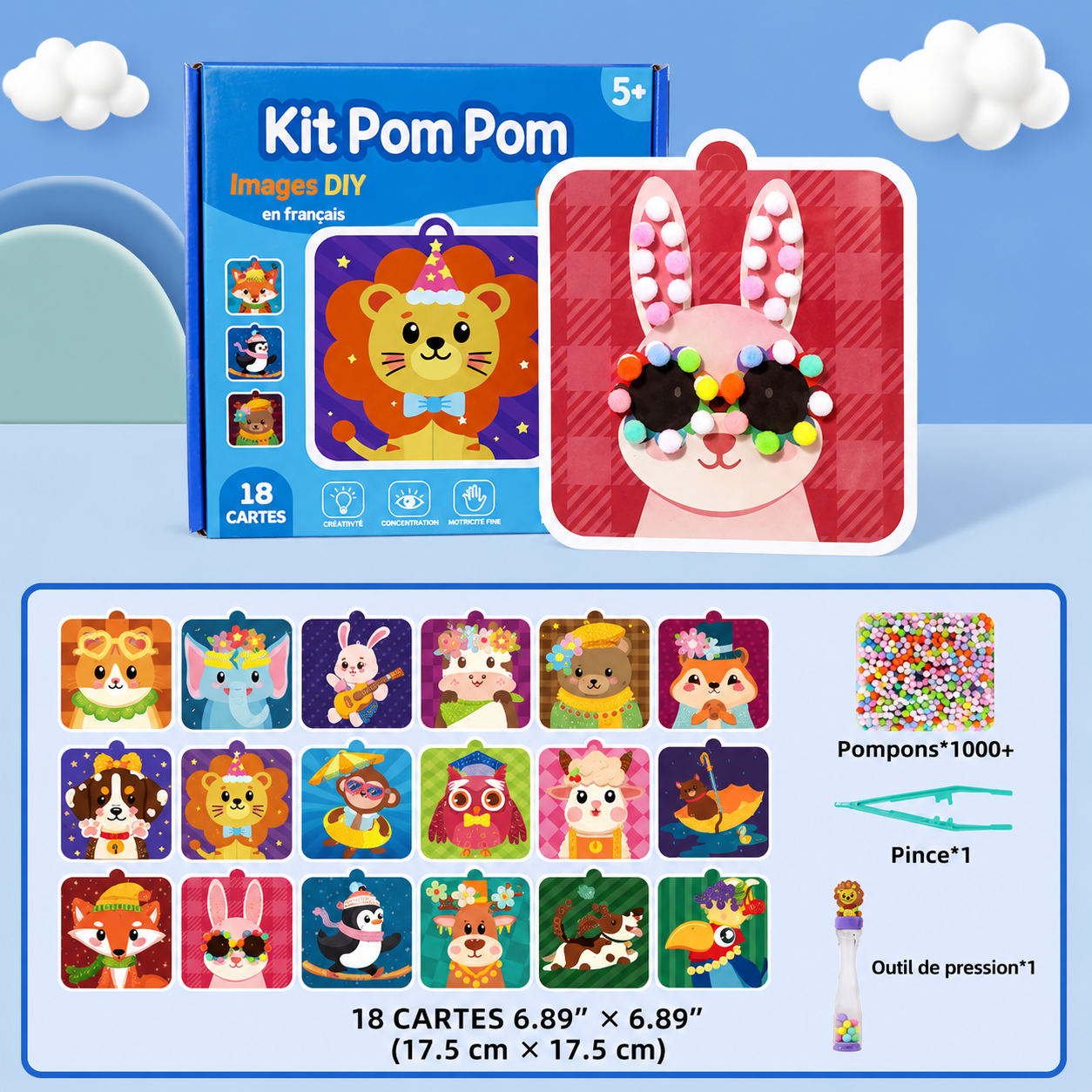 PomCréa™ — Kit Créatif 3D en Pompons