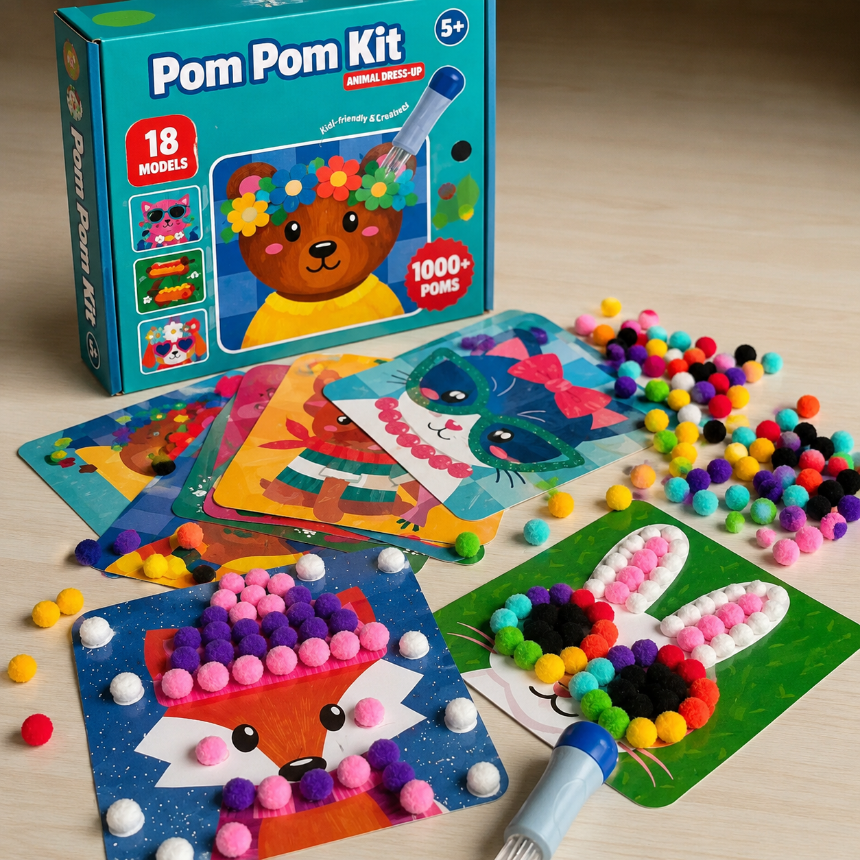 PomCréa™ — Kit Créatif 3D en Pompons