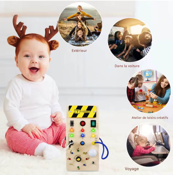 Jouet d’Éveil Scientifique en Bois– Exploration & Lumières LED