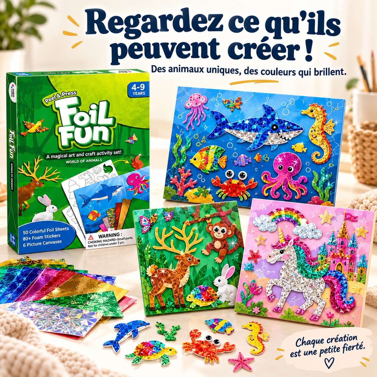 Ludilumi™ | Kit créatif Animaux scintillants – Sans écran, dès 4 ans