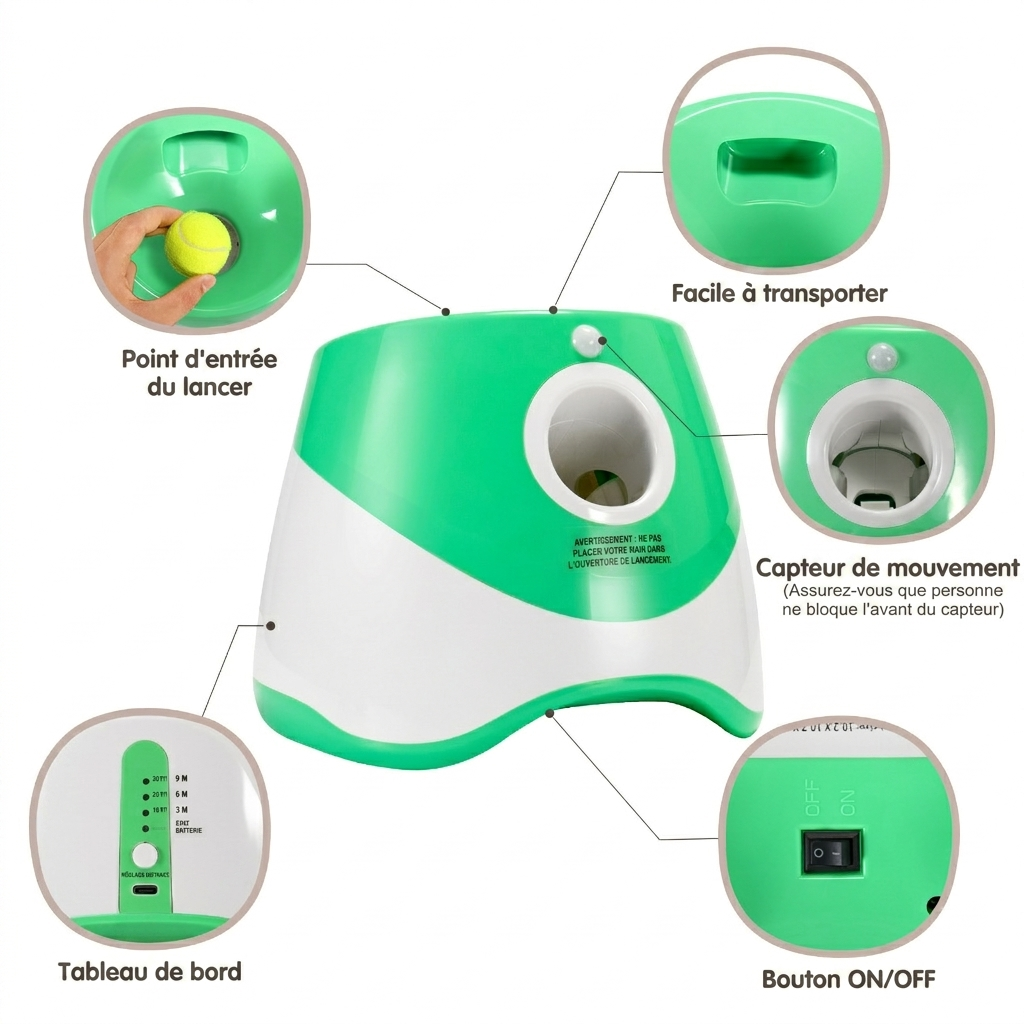Pokie-Le Lanceur Automatique de Balles pour Chien