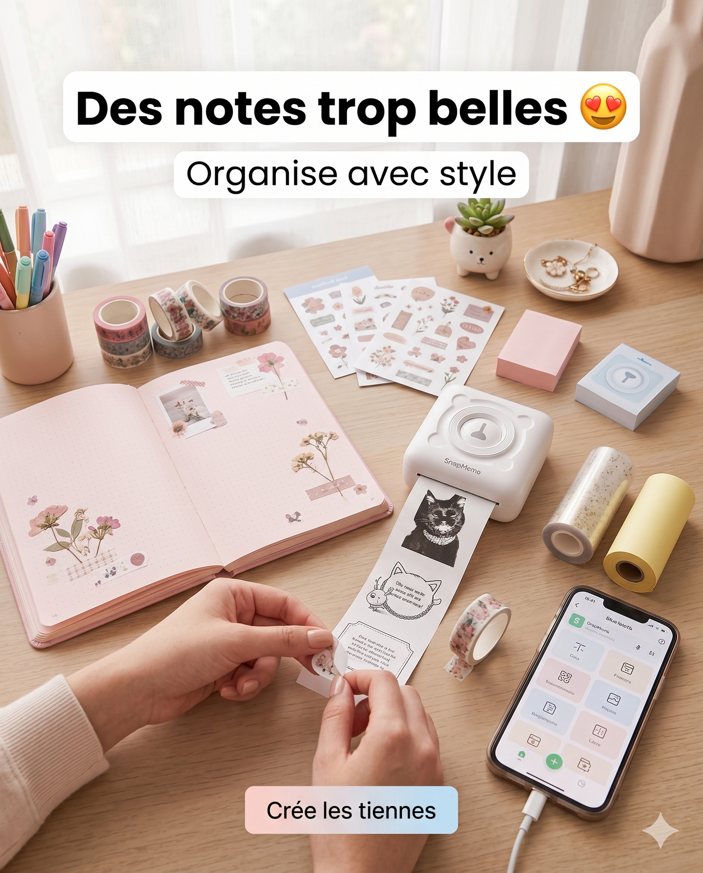 SnapMemo® Classic | Imprimante Thermique Portable Sans Encre