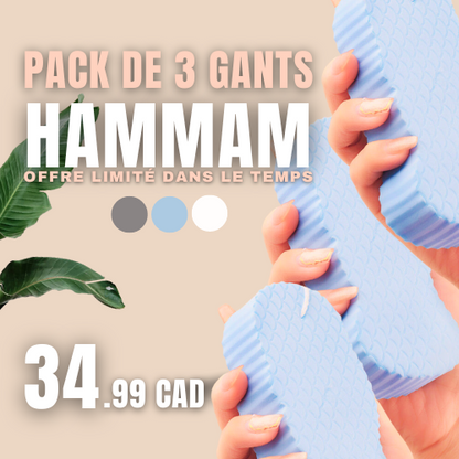 Pack de 3 Gants hammam BERDA™