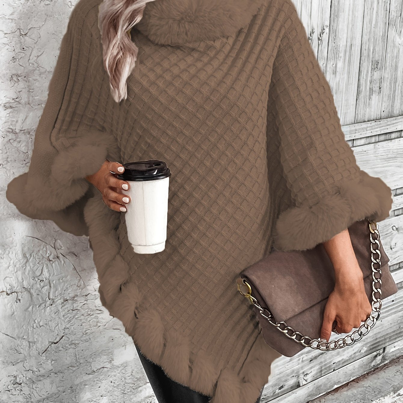 Pull Poncho Cape Pour Femmes