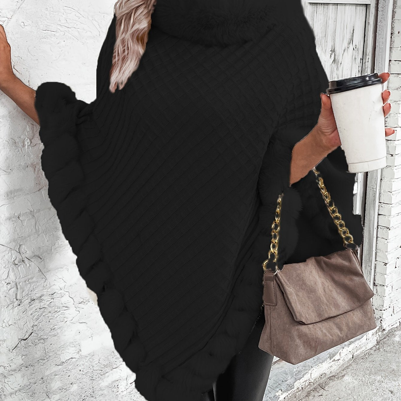 Pull Poncho Cape Pour Femmes