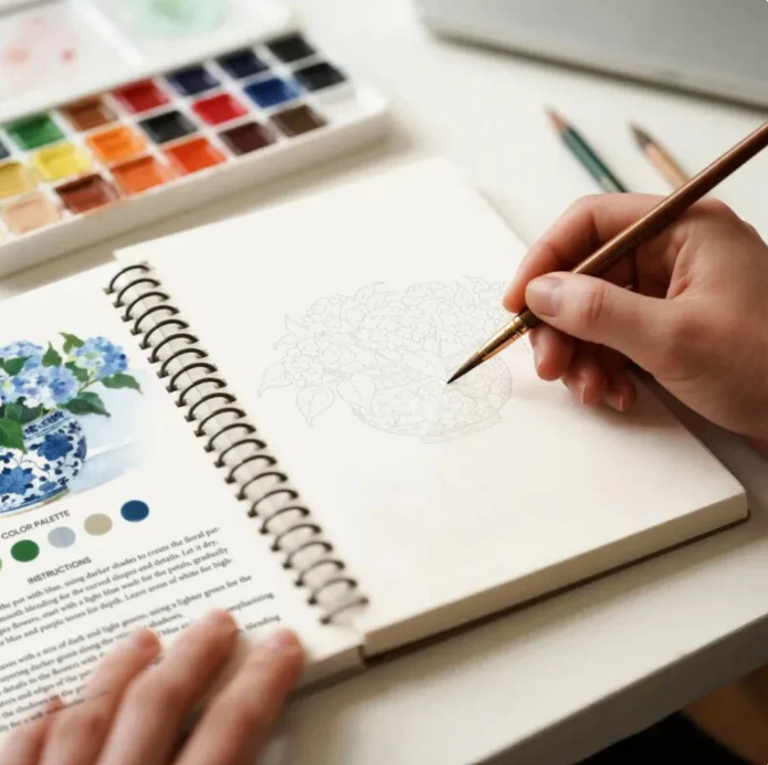 Carnet Aquarelle Créatif – Peignez facilement, même débutant