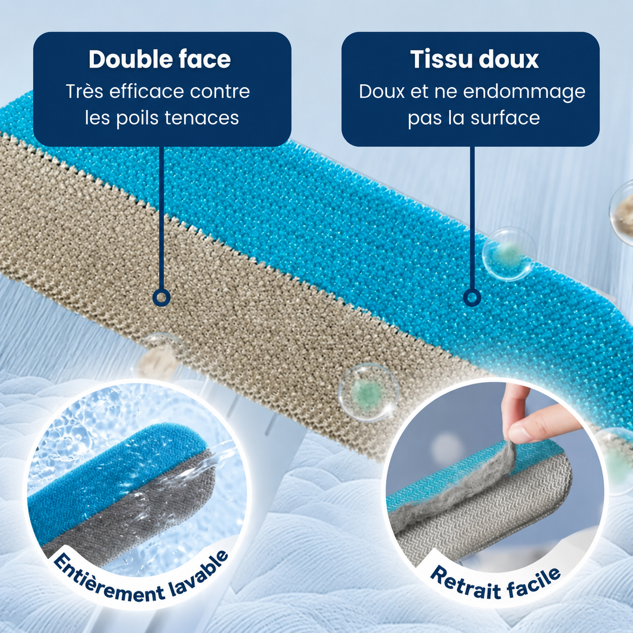 PoilsMax ™ – Racleur Anti-Poils 3-en-1 pour Animaux
