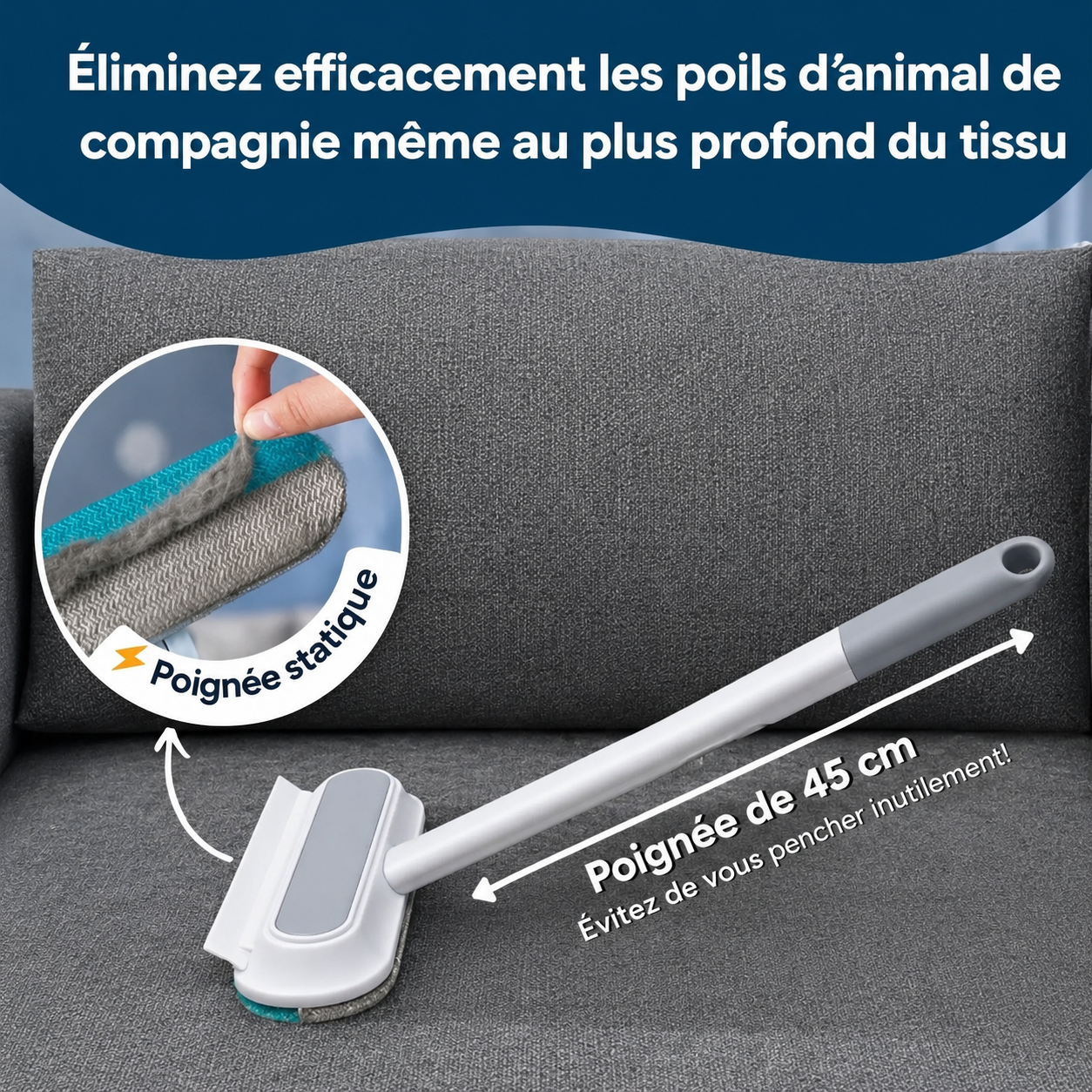 PoilsMax ™ – Racleur Anti-Poils 3-en-1 pour Animaux