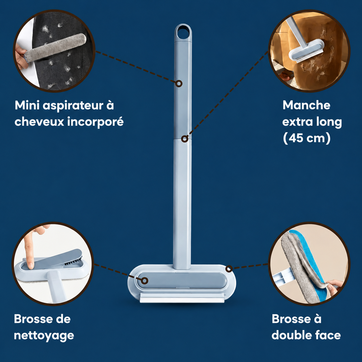 PoilsMax ™ – Racleur Anti-Poils 3-en-1 pour Animaux