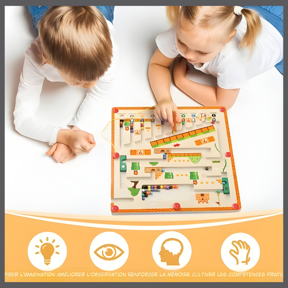 MazeMag™ – Labyrinthe Magnétique Montessori pour Petites Mains Curieuses