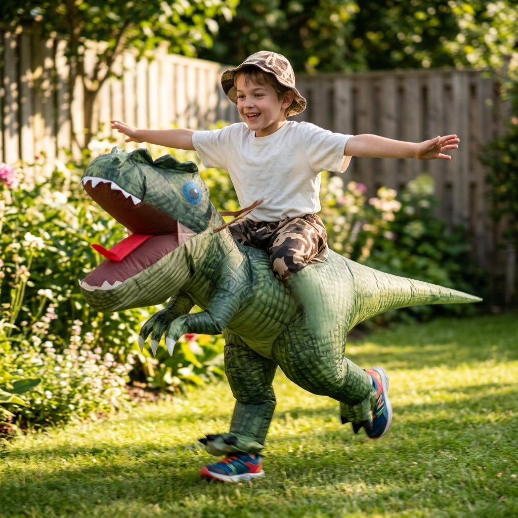 DinoKid™ — Costume Dinosaure Chevauchable pour Enfants.