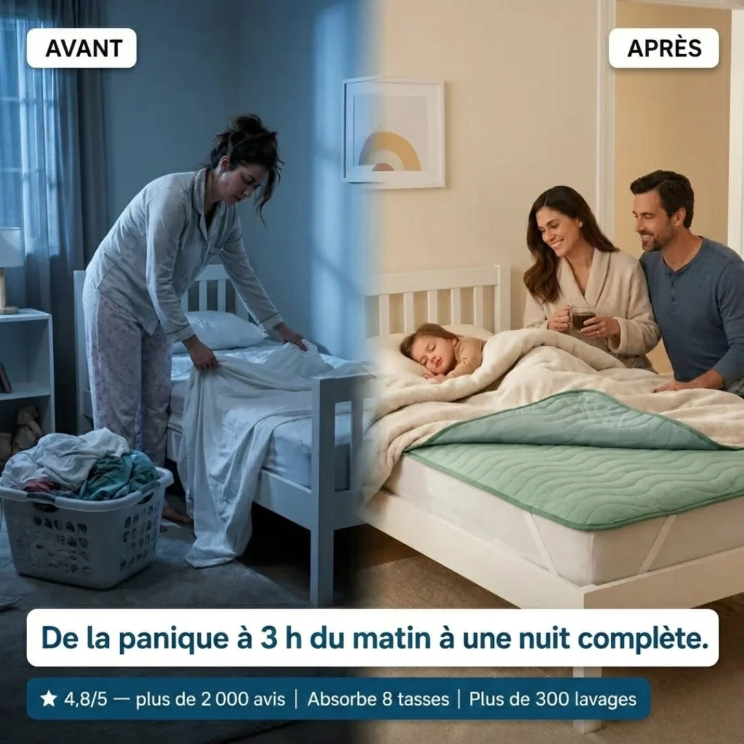 NuitProtect™ — Protection de lit lavable ultra absorbante