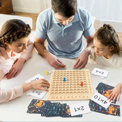 Jeu de société de multiplication, Fun Wooden Multiplication Board Game -  Jeux de société éducatifs pour les tout-petits de plus de 3 ans