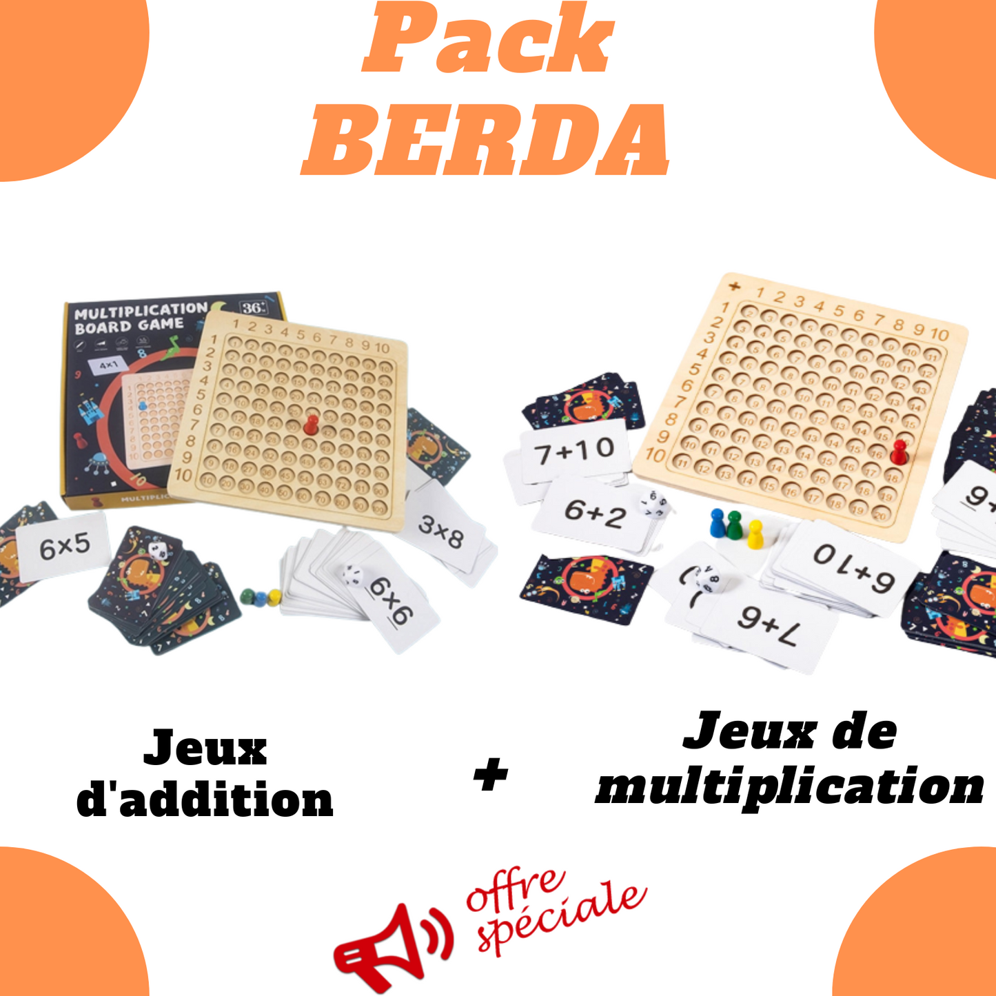 JEUX DE TABLE  ( MULTIPLICATION / ADDITION) BERDA