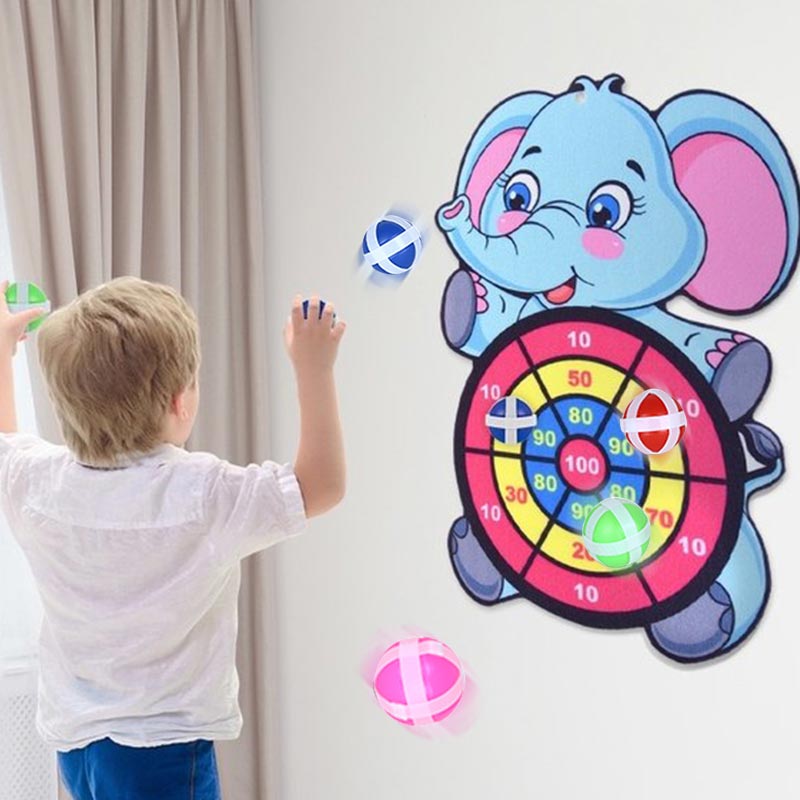 Cible Fléchettes Enfant 72cm Double Face - Jeu Fléchettes Montessori Avec Balles Collantes